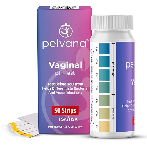 pelvana vaginal ph test strips for women  50 strips at-home bv and yeast infection test kit vaginal ph tester to differentiate between conditions