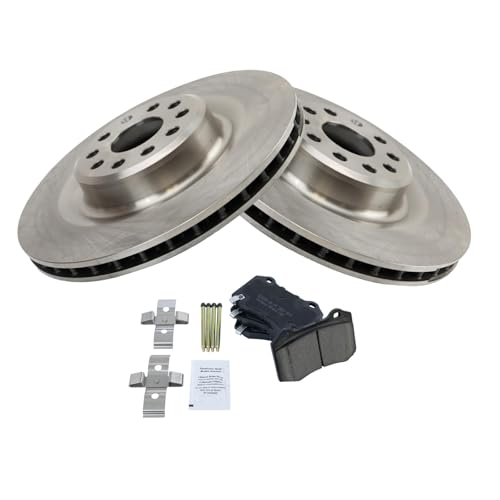 Image of TRQ Rear Brake Pad and Rotor Set Ceramic Compatible with 2017-2021 Tesla S