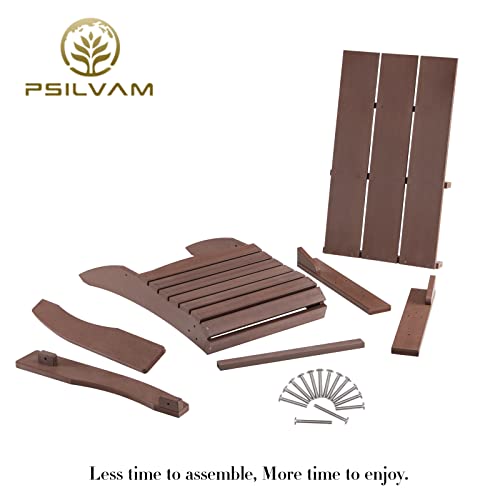 Image of Psilvam Modern Adirondack Chairs Set of 2, Oversized,Dark Brown