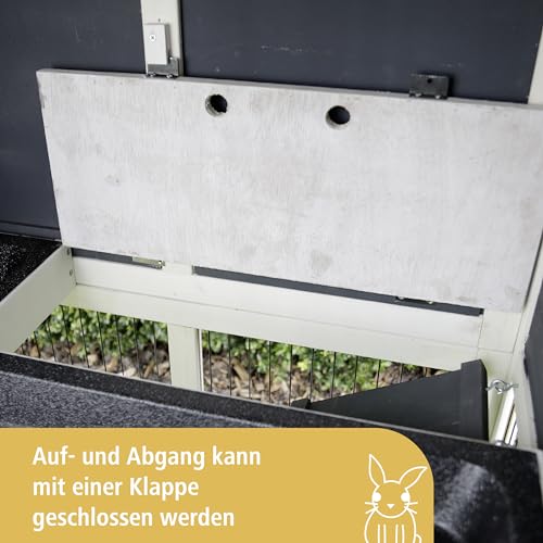 Kerbl Pet Nagerstall Villa, Kleintierstall, Nagerstall, 118x68x118cm, Holz, Hasen, Kaninchen, wetterfestes Dach