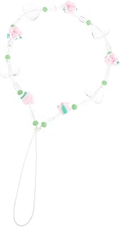 COLLBATH Corrente De Telefone Móvel De Tulipa Corrente De Contas De Suspensão De Telefone Decorativo Corrente De Telefone Móvel Acessório DIY Chaveiro De Telefone Cordão De Contas Cordão