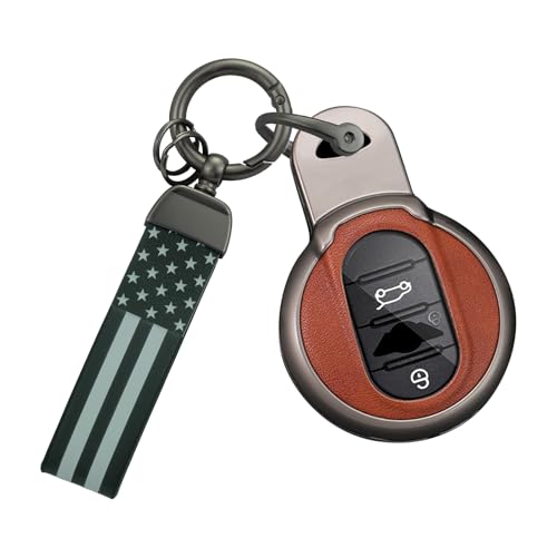 Étui clé pour BMW Mini Cooper F56 F54 F60 avec porte-clés drapeau américain