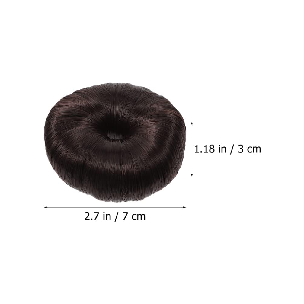 Miss Lirenn® 02 PCS Donut Bun Cushions, Wig Winder Hair Bun Maker Set, Hair Styling Hairstyle Aid Set, Doughnuts Bun Bun Suitable for Women and Girls, 7 cm Diameter (Black Color) (Black)
