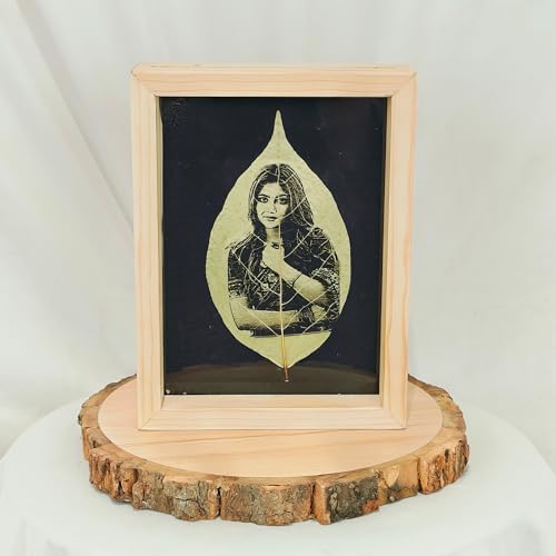 Giftairs Customized Leaf Carving Photo Art, Personalized Leaf Eng...