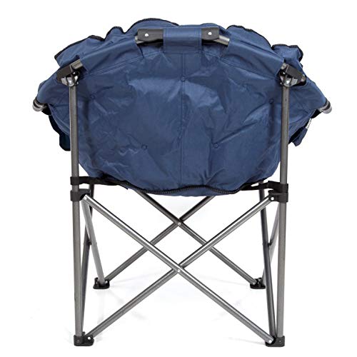 MacSports C932S-130, Blue Padded Cushion Outdoor Folding Lounge Patio Club Chair