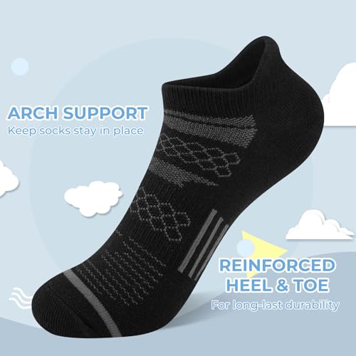 Comfoex 12 Pairs Boys Running Ankle Socks For Kids 4-6 6-8 8-10 10-12 Years Old Low Cut Athletic Breathable Cotton Socks4