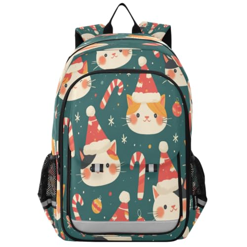 Sac à dos chat de Noël solide pour adolescents, finis les cahiers abîmés à l'école