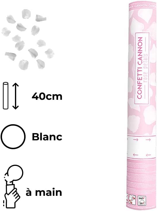 Lanceur De Confettis Papillons Blancs 40 Cm - Party Popper Pour Mariage, Anniversaire Et Fêtes