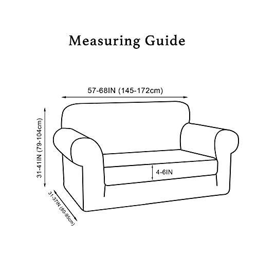 image for Turquoize Stretch Sofa Slipcover 2 Piece Loveseat Cover with Separate 