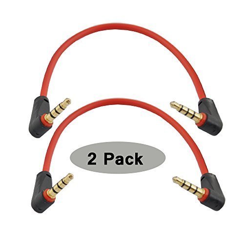 Seadream 2Pack 6 inch 4-Pole 3.5mm Male Right Angle to 3.5mm Male Right