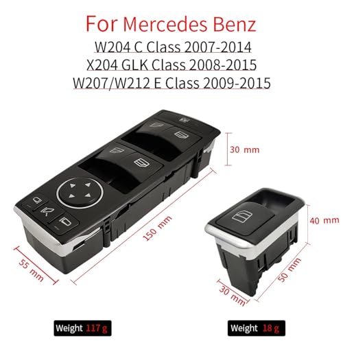 Interrupteur de vitre de voiture pour Benz W204 W212 - Solution vitre bloquée - 4