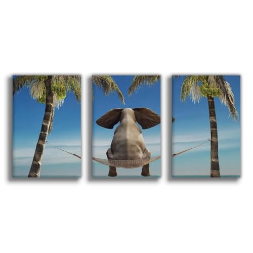 Impression sur toile éléphant NFFBGFD 50x75 cm pour décoration murale