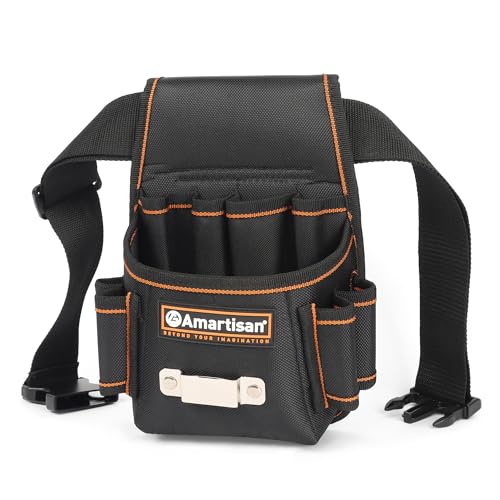 Amartisan Bolsa Para Ferramentas com Presilha Para Cinto, Multifuncional, com Vários Bolsos, Ideal Para Eletricistas, Trabalhadores Da Construção Civil E Pessoal de Manutenção.