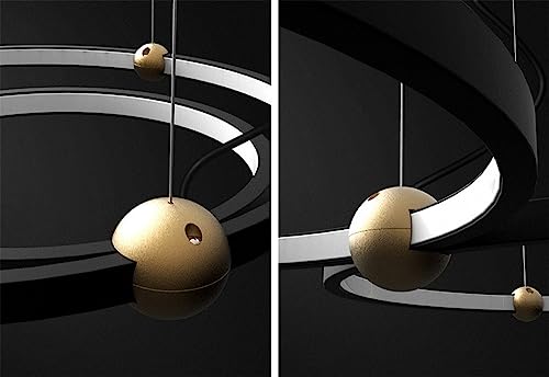 Pendant light 2 anneaux led pour éclairage de plafond de style ferme - 3