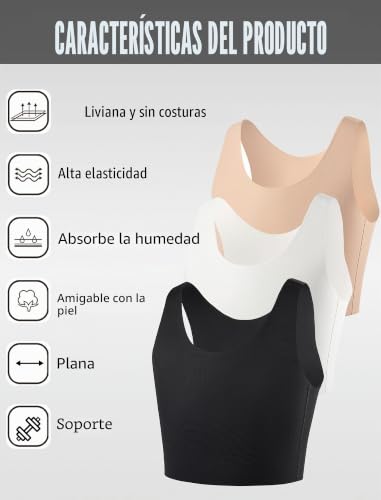 Top Compresión Transpirable XUJI Binder Pecho FTM Sin Costuras Invisible 3