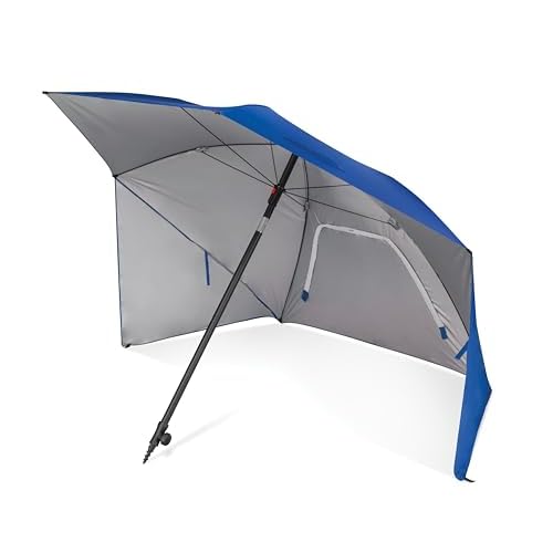 Sport-Brella Ultra UPF 50+ Angled Shade Canopy For Optimum Sight Lines At Sports Events, 8-Foot, Blue, 3452