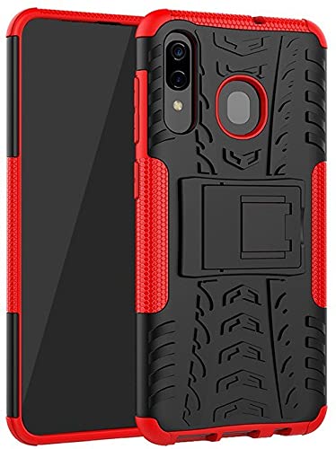 Glaslux Polycarbonate Samsung Galaxy A20, A30, Back Cover, Premium Real Hybrid Shockproof Bumper Defender Cover, Kickstand Hybrid Desk Stand Back Case Cover For Samsung Galaxy A20, A30-Red (B097YGB1MD) Amazon Price History, Amazon Price Tracker