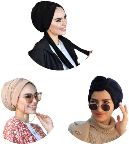 para life Dubai Turbans for Women, Breathable Instant Turban|Std Size Stretchable Cotton|Hijab Cap&Undercap