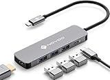 NOVOO USB C Hub HDMI 4K USB C Adapter MacBook Pro/Air M1 Adapter mit 4K HDMI,100W PD,3 x USB 3.0 Anschlüsse Aluminium Multiport Hub USB C kompatibel für MacBook M2,Surface,Laptop,andere Typ C Geräten