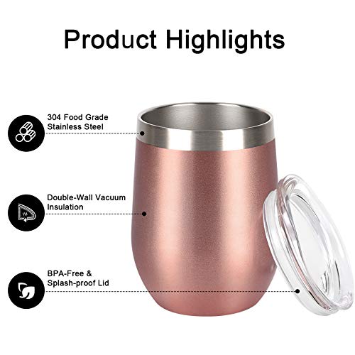 6 Pack Stainless Steel Wine Tumbler Wine Glass, 12 Oz Double Wall Vacuum Insulated Stemless Wine Tumbler With Lid Straw, Set Of 6 Cups For Wine, Coffee, Cocktail, Ice Cream, Mix Color #TOP2