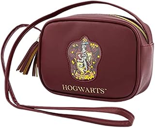 Claire's Harry Potter Gryffindor Crossbody Bag  Burgundy Faux Leather Shoulder Bag Purse for Girls with Glitter Gryffindor Crest Gift for Girls and Women (7.5"x5.5"x2.5")