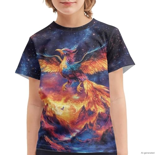 Image of WELLFLYHOM Kids Tshirts Girls Boys Short Sleeve Crewneck Tees Shirts Casual Sport Pullover Tops Size 3-16 Years
