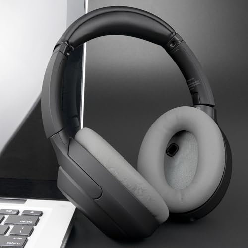 Image of SOULWIT Lambskin Replacement Earpads for Sony WH-1000XM4 (WH1000XM4) Headphones, Ear Pads Cushions with Noise Isolation Foam, Added Thickness, Without Affecting Sensor - Brilliant Grey