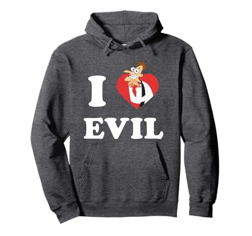 Disney Phineas And Ferb I Heart Evil Dr. Doofenshmirtz Logo Pullover Hoodie