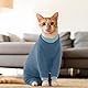 Fleece Katzenpullover, Mantel für Katzen Weiche Winter Kleidung Katzen-Pyjama Overall Rollkragen Kaltwettermäntel Herbst und Winter Kätzchenkleidung(Blau-grau, S)