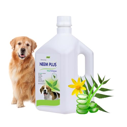 pil Neem Plus Herbal Pet Shampoo | Puppy Safe Shampoo | Anti-Fungal, Anti Ticks and Fleas, Antibacterial, Antiseptic & Ph Balanced Dog Shampoo | Shampoo For Pets,1000 Milliliter (Image - 1)