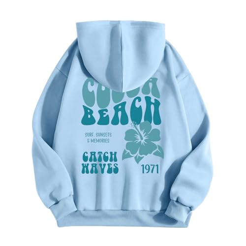 Damen Hoodie mit Kapuze - Blumen & Buchstaben Druck Oversize Kapuzenpullover Couple Gym Teenager Pullover Mädchen Streetwear Oberteile Tops Shirt – Bild 6