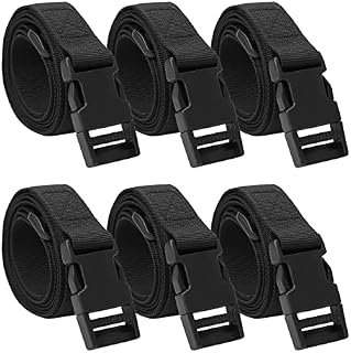 6 pack Luggage Straps Nylon Webbing Straps with Quick Release Buckle, Packing Belt for Outdoor Travel, 2.5*150cm, Black