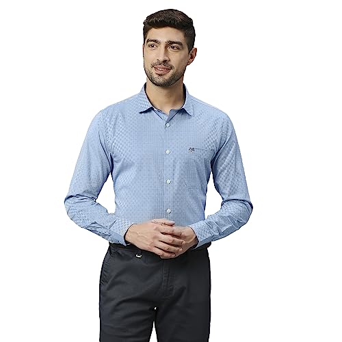 Image of Thomas Scott Men's Cotton Slim Fit 100% Formal Shirt with Spread Collar and Full Sleeves