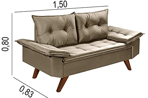 Conjunto Sofá Bariloche 3 e 2 Lugares Essencial Estofados (Chocolate)