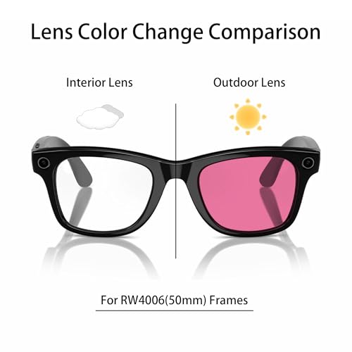 Image of YEIN Replacement Lenses for Ray-Ban Meta RW4006 /RW4012(50mm), Photochromic /Blue Light Blocking /Polarized Sunglasses Lenses