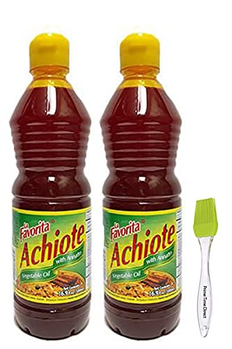 La Favorita Achiote Liquido Vegetable Oil 16.9oz (Pack of 2) Bundle with PrimeTime Direct Silicone Basting Brush in a PTD Sealed Bag image 2