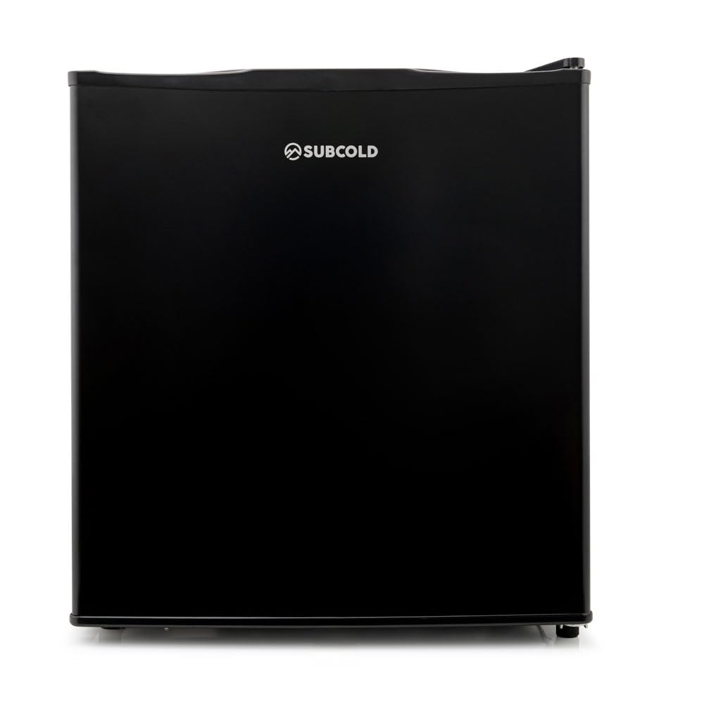 Subcold Cave50 Getränkekühlschrank 45L für 50 Dosen | Bierkühlschrank mit Schwarz, Dosenfach und LED-Beleuchtung | Mini Kühlschrank für Büro, Schlafzimmer & Minibar