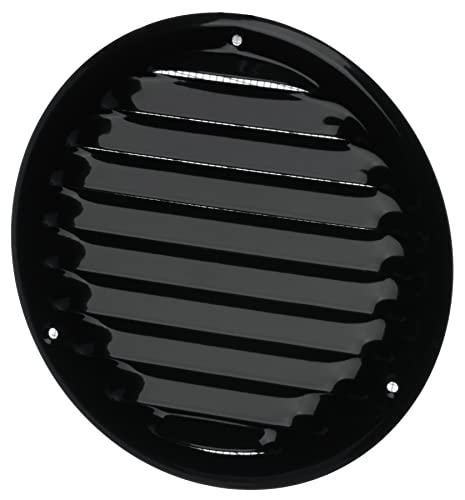 Ø 125mm Metall Schwarz Lüftungsgitter mit Insektenschutz - Gitter für Belüftung - Abluftgitter