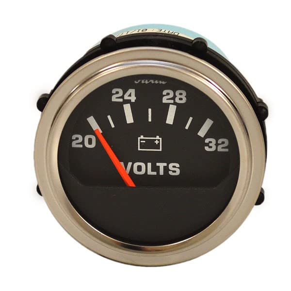 Faria Boat Volt Gauge VP0132A | 2 Inch Silver Black 20-32