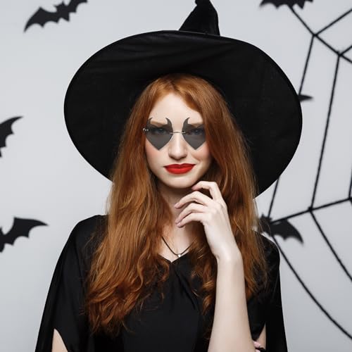 Devil Ear Heart Shape Sunglasses Rimless Goth Glasses for Women Men Christmas Party Cosplay Glasses Trendy Eyewear3