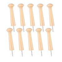 ZALAOR 10 Pcs Wooden Shaker Peg - Wooden Hooks with Wall Mounted Screw - Unfinished Natural Coat Hooks for DIY Painting, Clothes, Hats, Bags & Towel Hanger