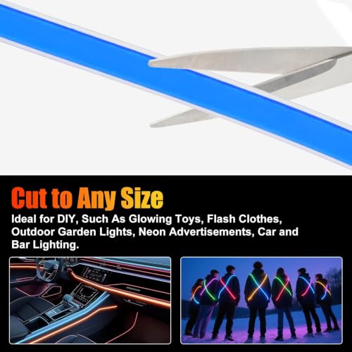Image of Flexible Led Panel,Electroluminescent Panel Sheet EL Tape Cuttable Soft for Mask Eye Cosplay Party Decor DIY-Continuous /Slow Flash /Fast Strobe 1Mx1CM Blue