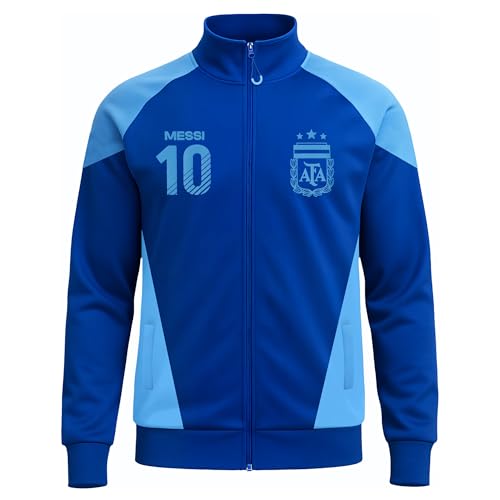 Icon Sports Officially Licensed Argentine Football Association Lionel Messi Track Jacket - Unisex Adult - AFA087TJ Blue L β image 3