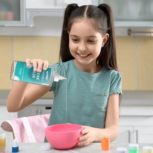 Clear Glue, Washable Liquid Glue 16 Ounces, 4 Count – Slime Glues, Art Crafts, for Home and School Glues, Dries Clear, Non-Toxic