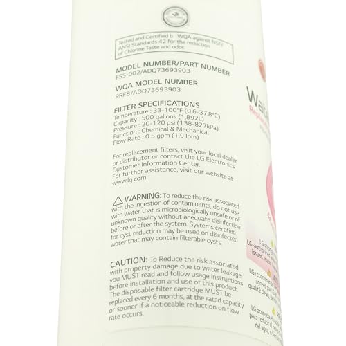 Original Ersatz ADQ73693903 / ADQ736939 Kühlschrank-Wasserfilter passend für LG Kühlschränke GC-L207TVQK GC-L227 GC-L227YVQA