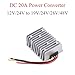 20A DC Power Converter 12V/24V to 19V/24V /28V/48V Automotive Boost Regulator Module for Car(12V-24V 20A)