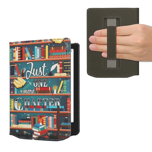 kwmobile - Funda con tapa magnética para tablet eReader de piel sintética con correa, multicolor