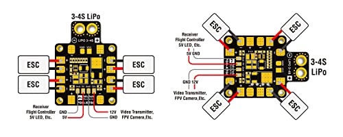 Pdb-Xt60 Bec 5V&12V Power Distribution Board 3-4S 30X30Mm For Rc Airplane Multirotor Fpv Racing Freestyle Drone Diy Parts #TOP4
