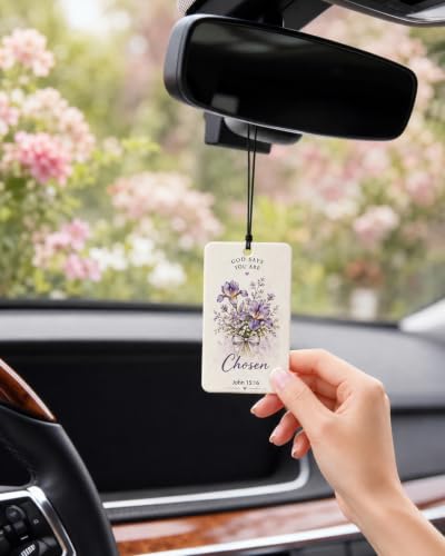 Image of Christian Car Air Fresheners 10 Pack, Bible Verse Floral Hanging Cards | 10 floral Christian hanging cards with uplifting Bible verses for cars, rearview mirrors, gifts and everyday encouragement