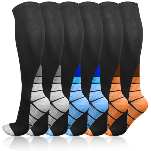 Opiniones de Talla 30 - los preferidos. 47 6 Pares Calcetines de Compresión Mujer y Hombre, Medias de Compresión 20-30 mmHg - Alivia Piernas Cansadas, Varices - Para Enfermeras, Deporte, Viaje, Senderismo, Trabajo - 3...